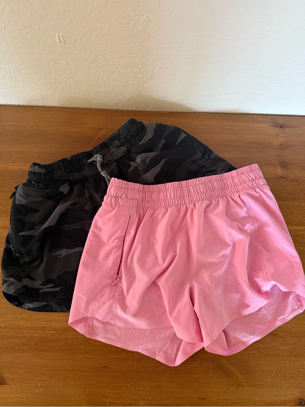 Athleta Pink & Black Camo Girls' Active Shorts